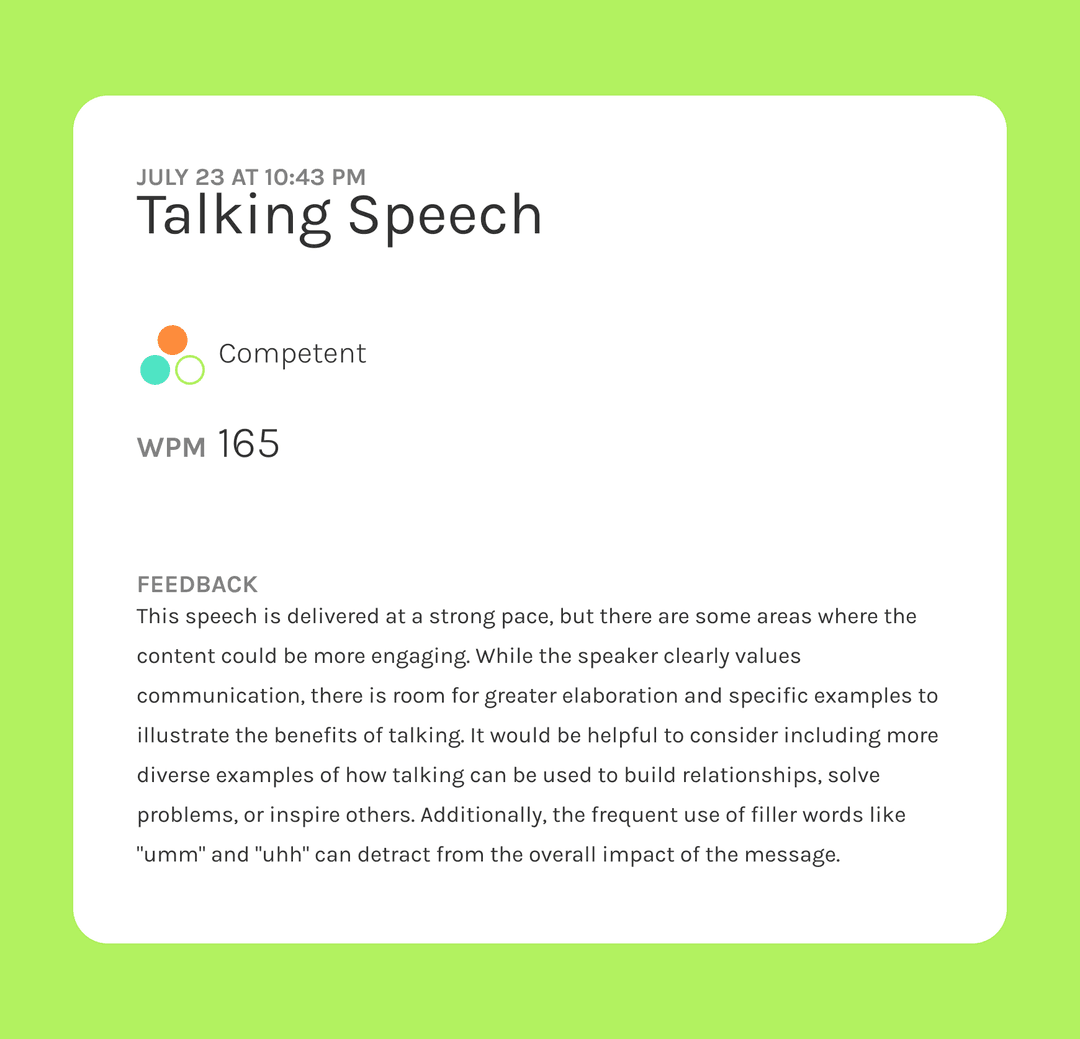 Speech Preview